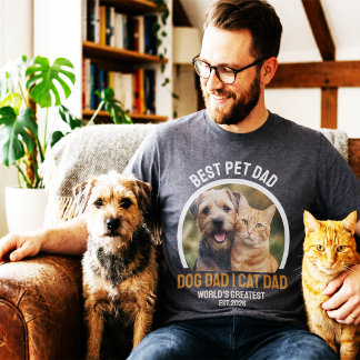 Dog Dad Cat Dad Funny Gift for Pet Lovers Vintage T-Shirt
