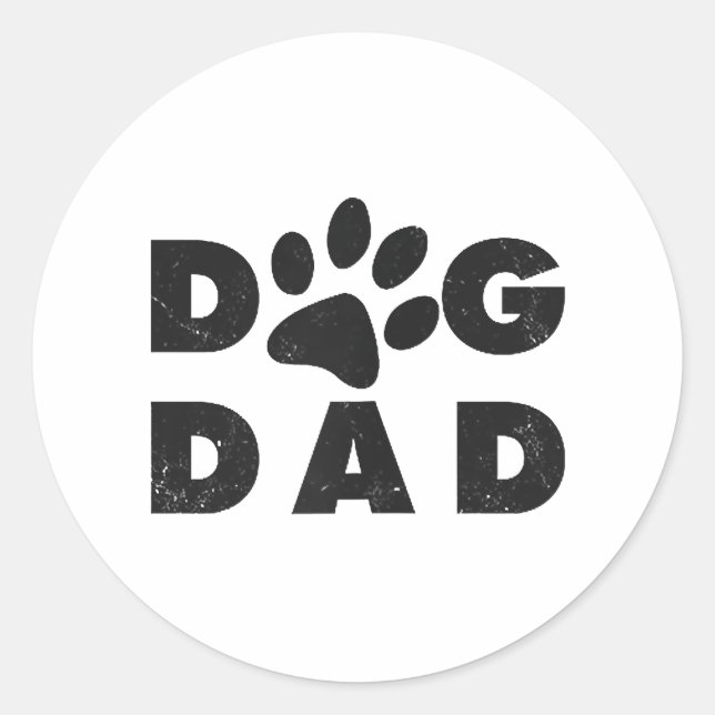 Dog Dad classic Classic Round Sticker (Front)