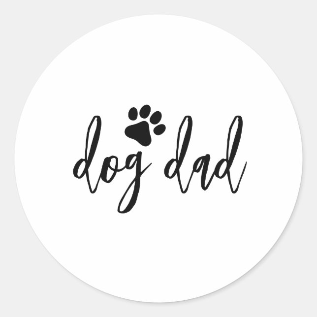 Dog dad classic round sticker (Front)