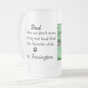 Dog Dad Custom Funny Photo Frosted Glass Beer Mug