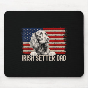 Dog Dad Ever American Flag - Irish Setter Dad Mouse Pad