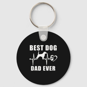 Dog dad ever beagle dog heartbeat paw puppy lover  key ring
