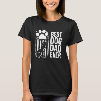 Dog Dad Ever US Flag Funny Dog Lover Gift Idea T-Shirt