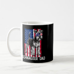 Dog Dad Fathers Day Gift Mini Schnauzer Usa Flag 4 Coffee Mug