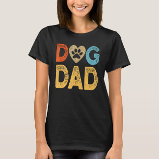 Dog Dad Father's Day Retro Vintage Dog  Dad T-Shirt