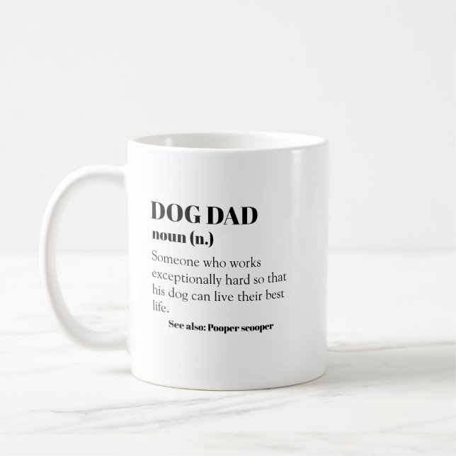 Dog Dad Funny Definition Word Noun Gift Father's  Coffee Mug (Left)