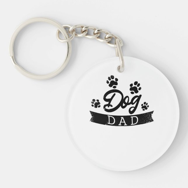 Dog Dad Funny Design - Gift idea for dogs owners o Key Ring (Front)