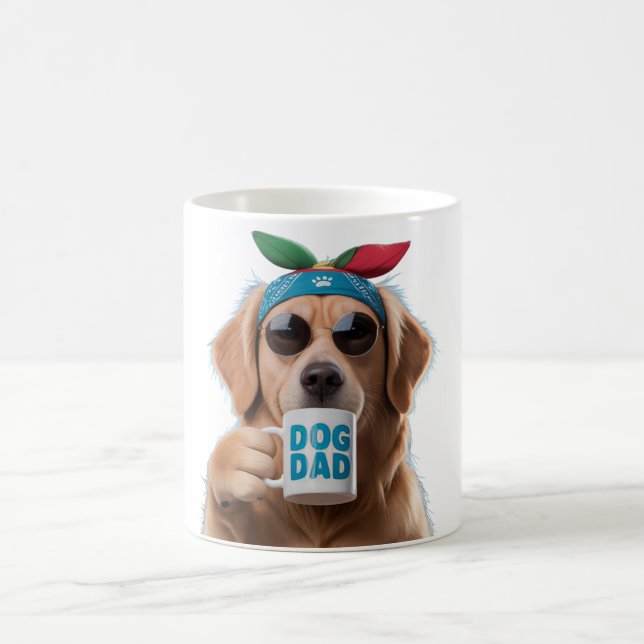 Dog Dad – Golden Retriever Coffee Time Design Mug (Center)