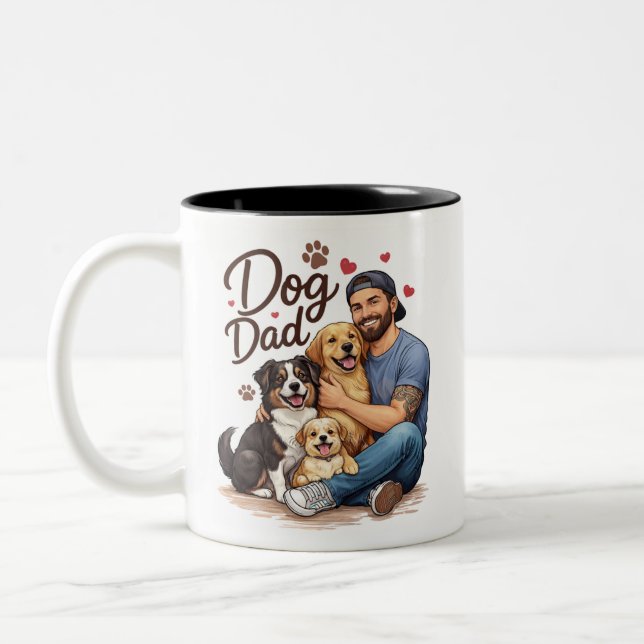Dog Dad Life Mug – Funny Coffee Cup for Dog Owners (Left)