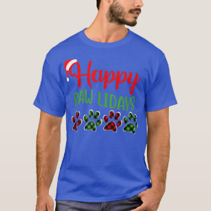 Dog Dad Mum Happy Pawlidays Merry Christmas Holida T-Shirt