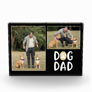 Dog Dad Paw Print Pet Photo Block
