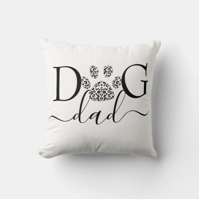 Dog Dad pawprint  Cushion (Front)