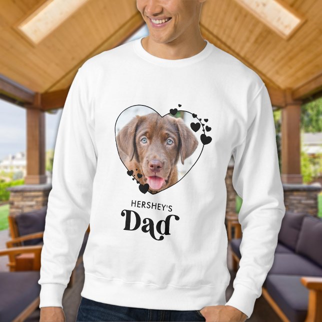 Dog DAD Personalised Heart Dog Lover Pet Photo Sweatshirt (Creator Uploaded)