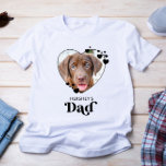 Dog DAD Personalised Heart Dog Lover Pet Photo T-Shirt<br><div class="desc">Dog Dad ... Surprise your favourite Dog Dad this Father's Day , Christmas or his birthday with this super cute custom pet photo t-shirt. Customise this dog dad shirt with your dog's favourite photos, and name. This dog dad shirt is a must for dog lovers and dog dads! Great gift...</div>