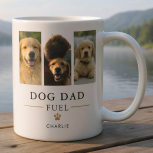 Dog Dad Pet Photo Collage Template Saying Modern Coffee Mug