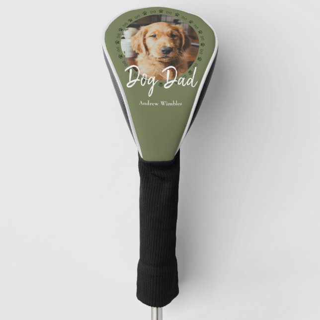 Dog Dad Pet Photo Golf Head Cover (Front)