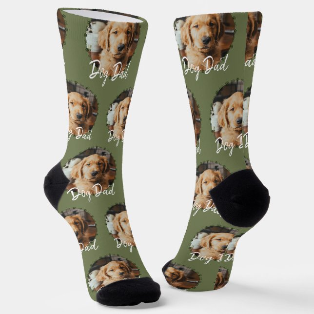 Dog Dad Pet Photo Socks (Angled)