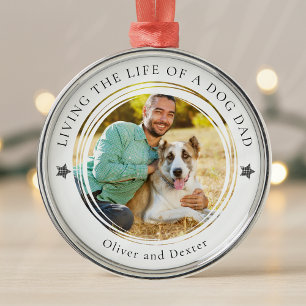 Dog Dad Photo Keepsake Personalised Metal Tree Decoration