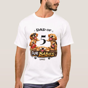 Dog Dad Portrait Personalised Number Custom Design T-Shirt