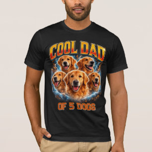 Dog Dad Portrait Personalised Number Custom Design T-Shirt
