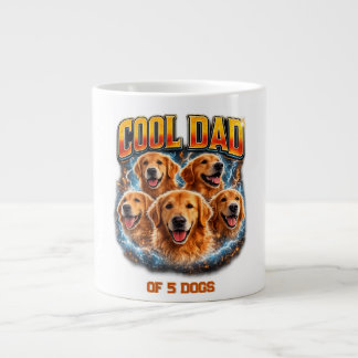 Dog Dad Portrait Personalized Number Custom Design Large Coffee Mug