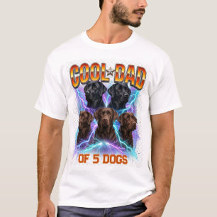 Dog Dad Portrait Personalized Number Custom Design T-Shirt