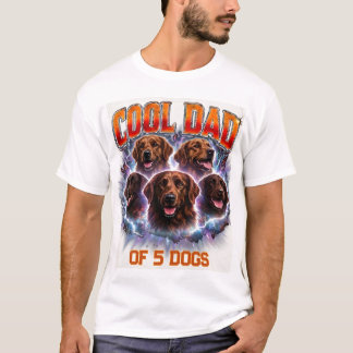 Dog Dad Portrait Personalized Number Custom Design T-Shirt