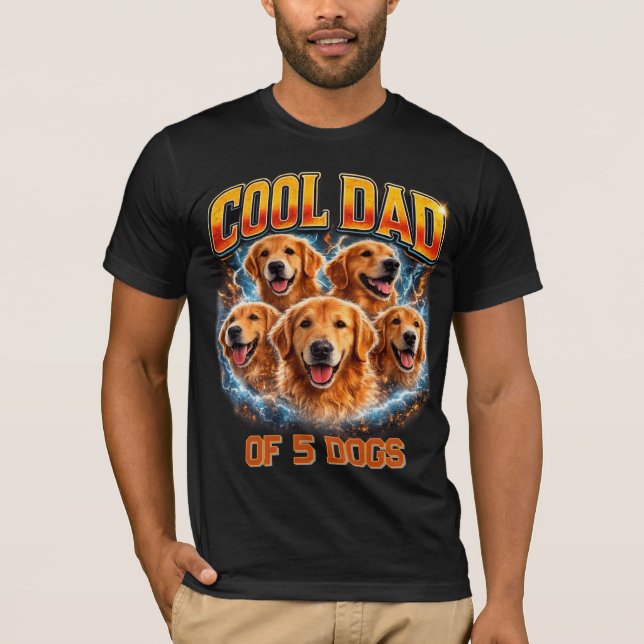 Dog Dad Portrait Personalized Number Custom Design T-Shirt (Front)
