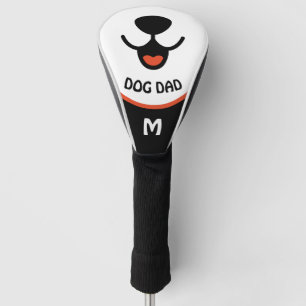 Dog Dad Puppy Face Red White & Black Golf Head Cover