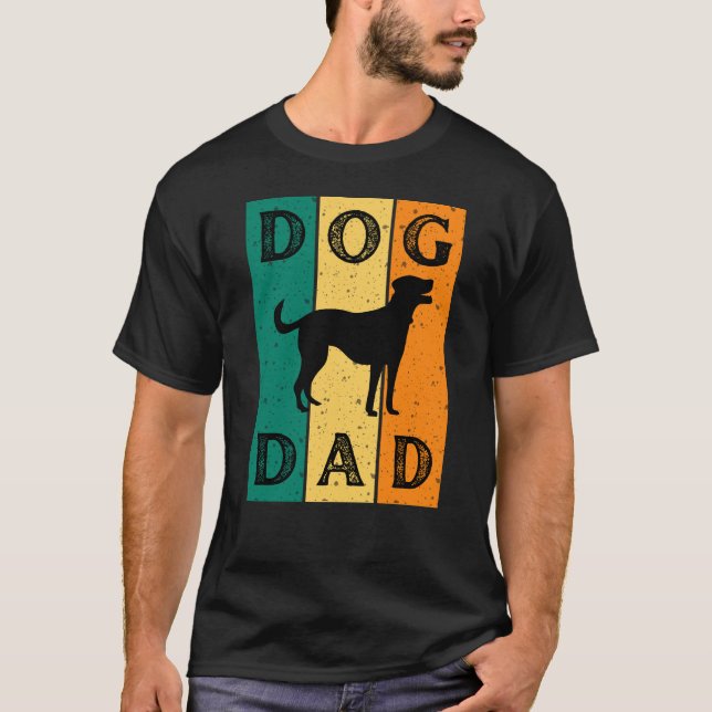 Dog Dad Retro Dog Lover T-Shirt (Front)