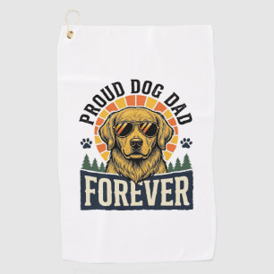 Dog Dad Shirt Vintage Golden Retriever Retro Desig Golf Towel