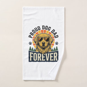 Dog Dad Shirt Vintage Golden Retriever Retro Desig Hand Towel