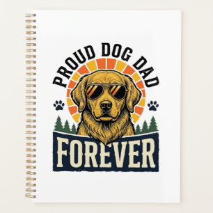 Dog Dad Shirt Vintage Golden Retriever Retro Desig Planner