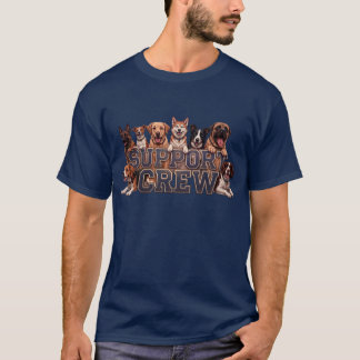 Dog Dad Support Crew Multi Breed Owner Dogs Lover T-Shirt