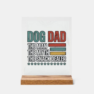 Dog Dad The Snack Dealer Vintage Paw Print Shirt_1 Acrylic Sign