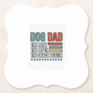 Dog Dad The Snack Dealer Vintage Paw Print Shirt_1 Paper Coaster