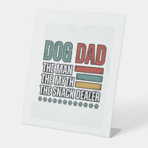 Dog Dad The Snack Dealer Vintage Paw Print Shirt_1 Pedestal Sign