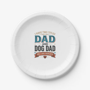 Dog Dad Vintage Engraving T-Shirt Design_1 Paper Plate