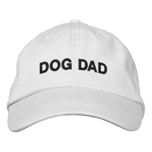Dog Dad white black custom text Minimalist modern Embroidered Hat