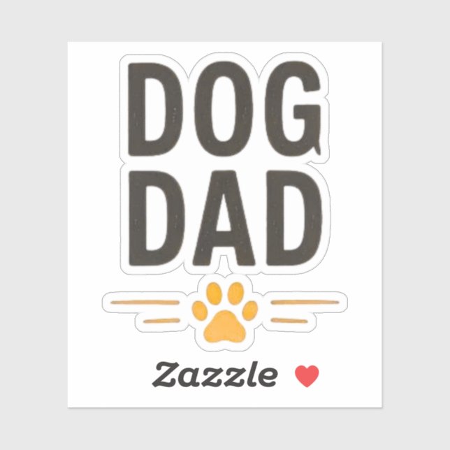 Dog Dad With Paw Simple Design (Sheet)