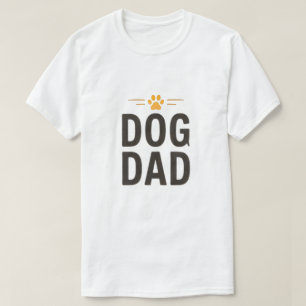 Dog Dad With Paw Simple Dog Lover Design T-Shirt