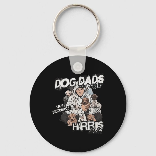 Dog Dads For Kamala Harris  Key Ring (Front)