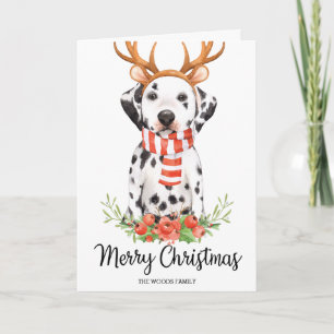 Dog Dalmatian Merry Christmas Season's Greetings Holiday Card