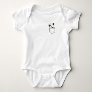 Dog Dalmatian Retriver Cute Dogs Breast Pocket Baby Bodysuit