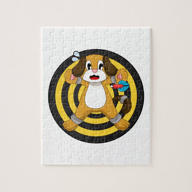 Dog Darts Dart Dartboard Jigsaw Puzzle (Vertical)