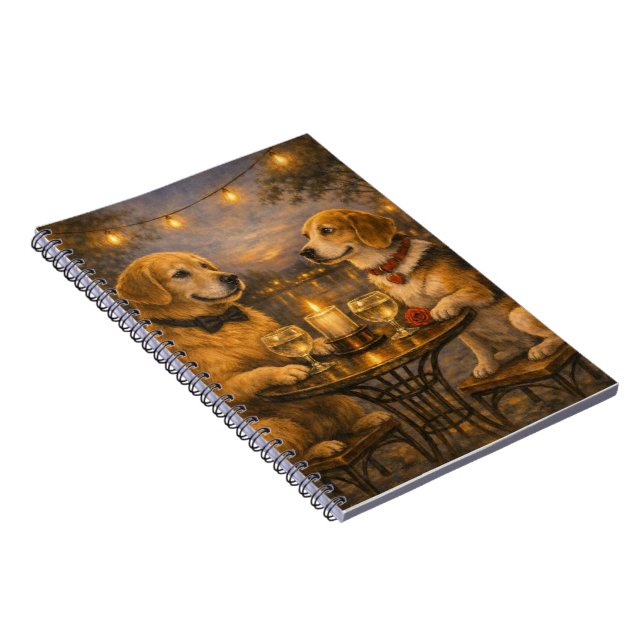 Dog Date Night – Painterly Pet Art Notebook (Right Side)