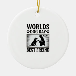 Dog Day Man’s Best Freind Vintage Ceramic Tree Decoration