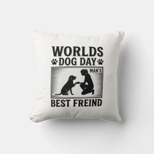 Dog Day Man’s Best Freind Vintage Cushion