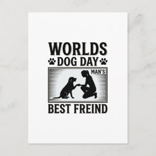 Dog Day Man’s Best Freind Vintage Postcard