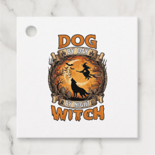 Dog Day Witch Night Halloween Wolf Moon Bats_1 Favour Tags